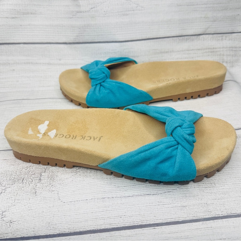 Jack Rogers Turquoise Knot Slide Sandals